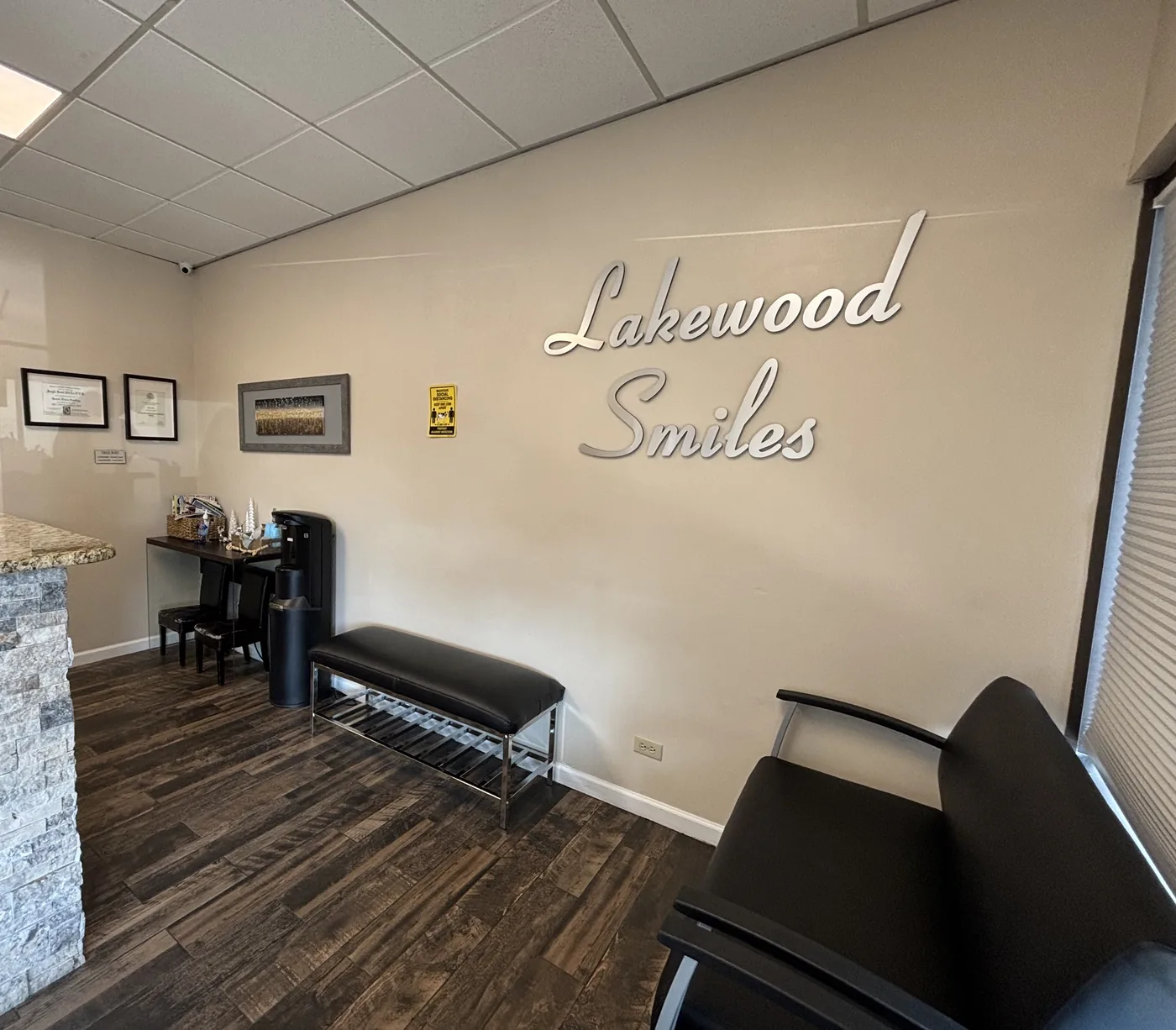 The welcoming reception area at Lakewood Smiles in Lakewood, Colorado